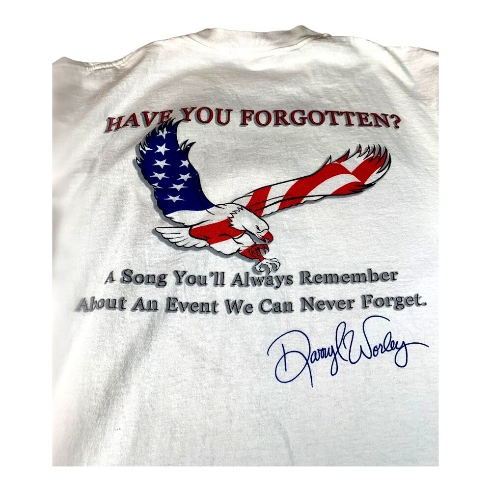 2003 Darryl Worley Signed Double Sided Promo Graphic Tee 9/11 Commemorative L - Picture 4 of 8